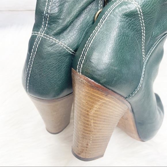 Fiorentini + Baker Green Leather Chunky Platform Ankle Booties Boots Size 36 - Picture 8 of 15